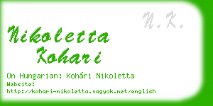 nikoletta kohari business card
