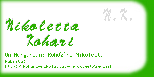 nikoletta kohari business card